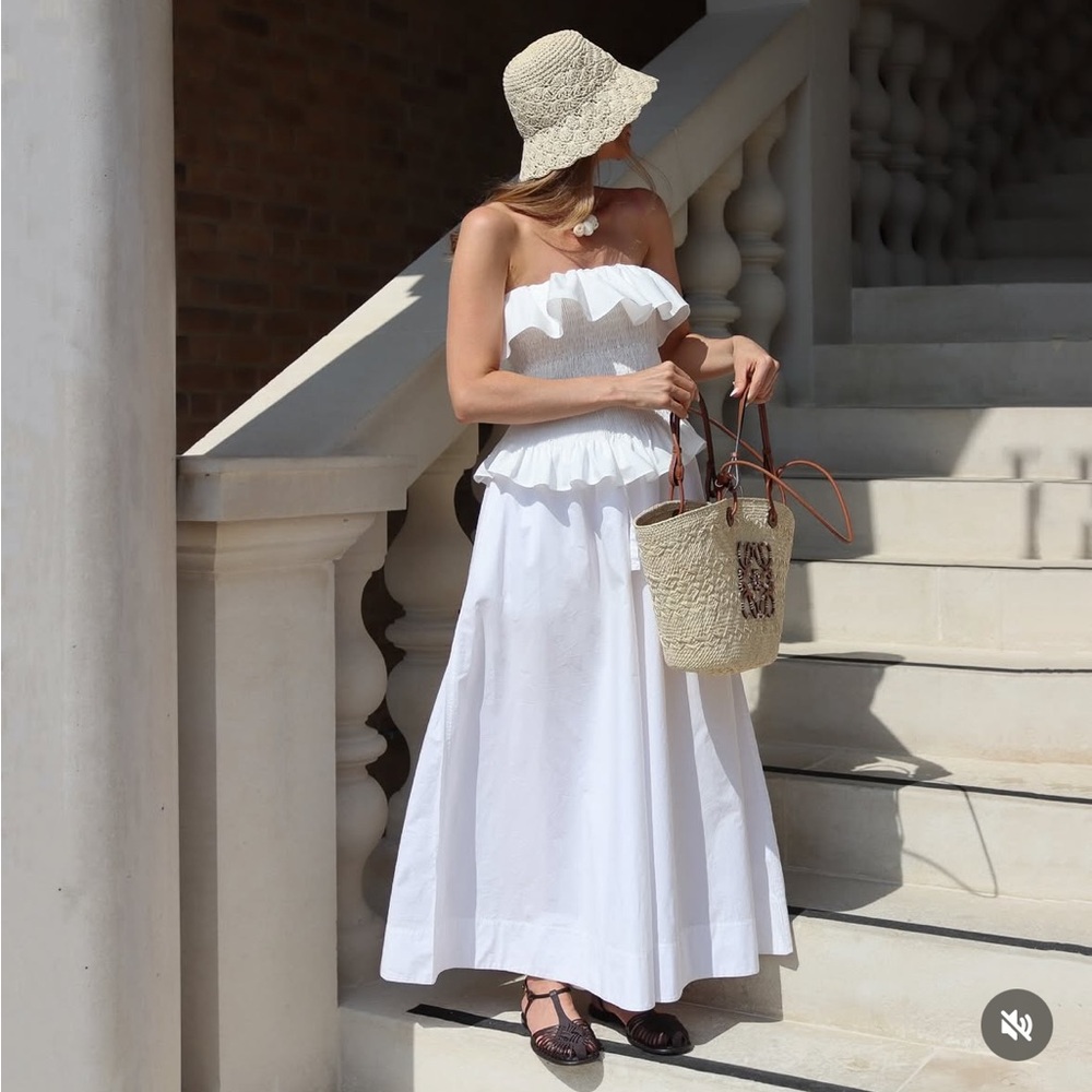 Zara ZW Collection Poplin Midi Skirt